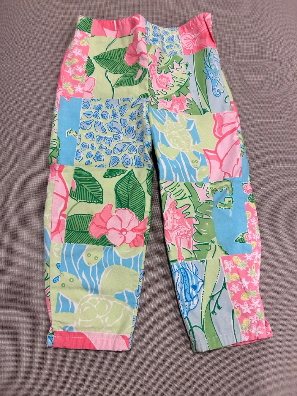 Vintage Lilly Pulitzer Tropical Patchwork Pants Toddler Size 2